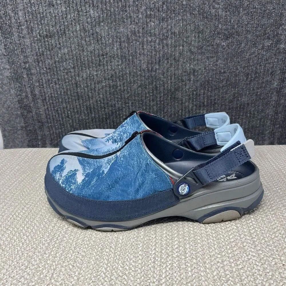 Crocs x Busch Light All Terrain Clog Slip Ons Blue Plaid Mens Size 12 US - Picture 3 of 8